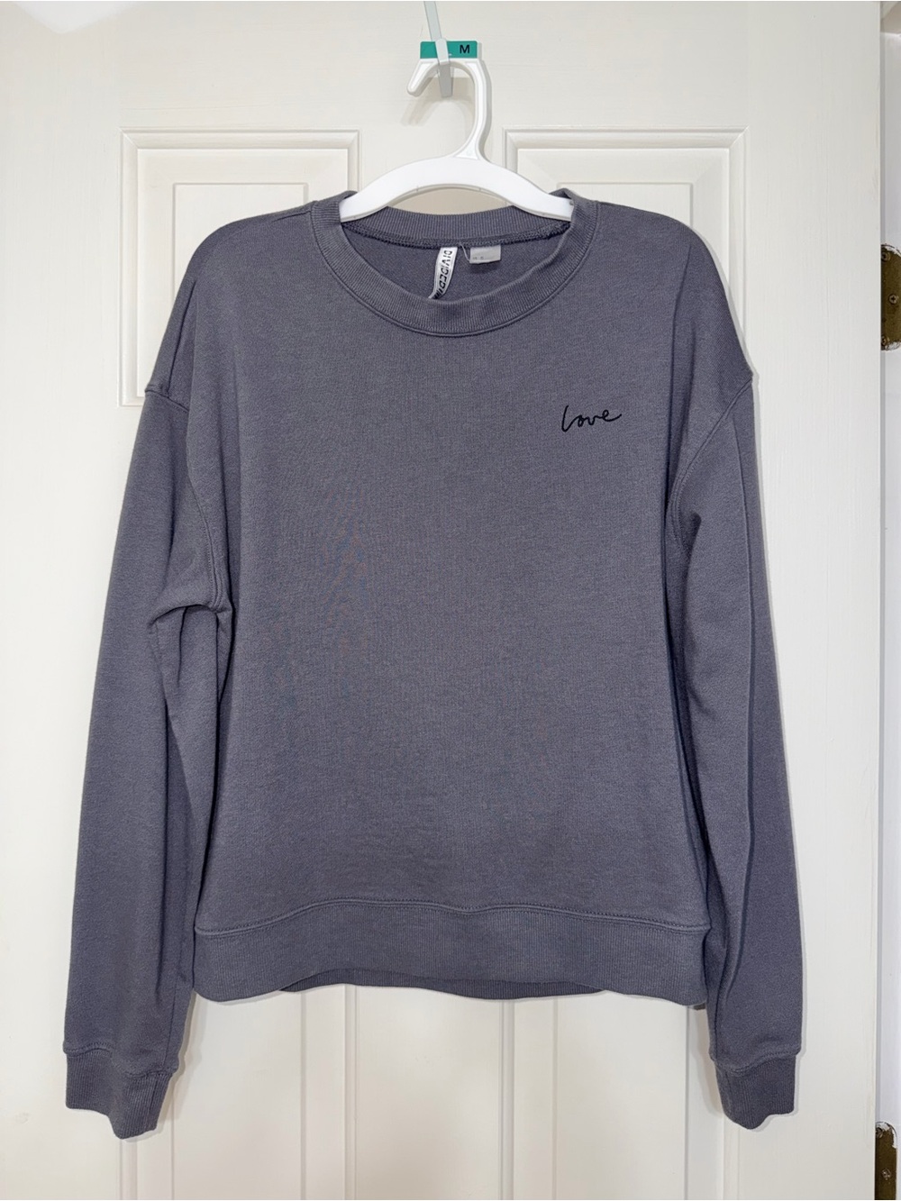 Divided Charcoal Gray 'Love' Crewneck Sweatshirt